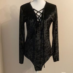 FREDERICKS OF HOLLYWOOD Crush Velvet Bodysuit